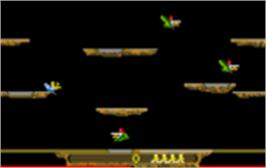 In game image of Joust on the Atari Lynx.