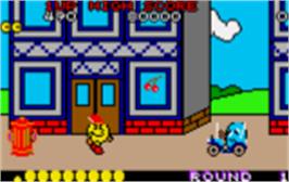 In game image of Pac-Land on the Atari Lynx.