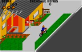 In game image of Paperboy on the Atari Lynx.