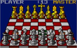 In game image of The Fidelity Ultimate Chess Challenge on the Atari Lynx.