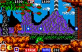 In game image of Toki: Going Ape Spit on the Atari Lynx.