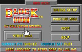 Title screen of Blockout on the Atari Lynx.