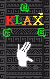 Title screen of Klax on the Atari Lynx.