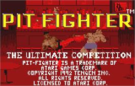 Title screen of Pit-Fighter on the Atari Lynx.