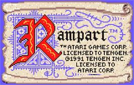 Title screen of Rampart on the Atari Lynx.
