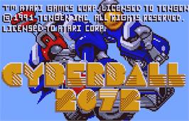 Title screen of Tournament Cyberball 2072 on the Atari Lynx.