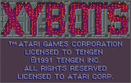 Title screen of Xybots on the Atari Lynx.