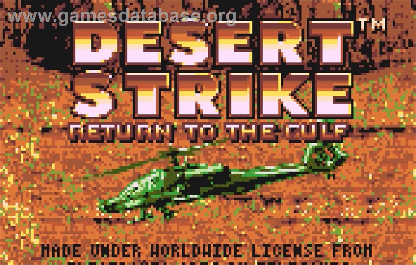 Desert Strike: Return to the Gulf - Atari Lynx - Artwork - Title Screen
