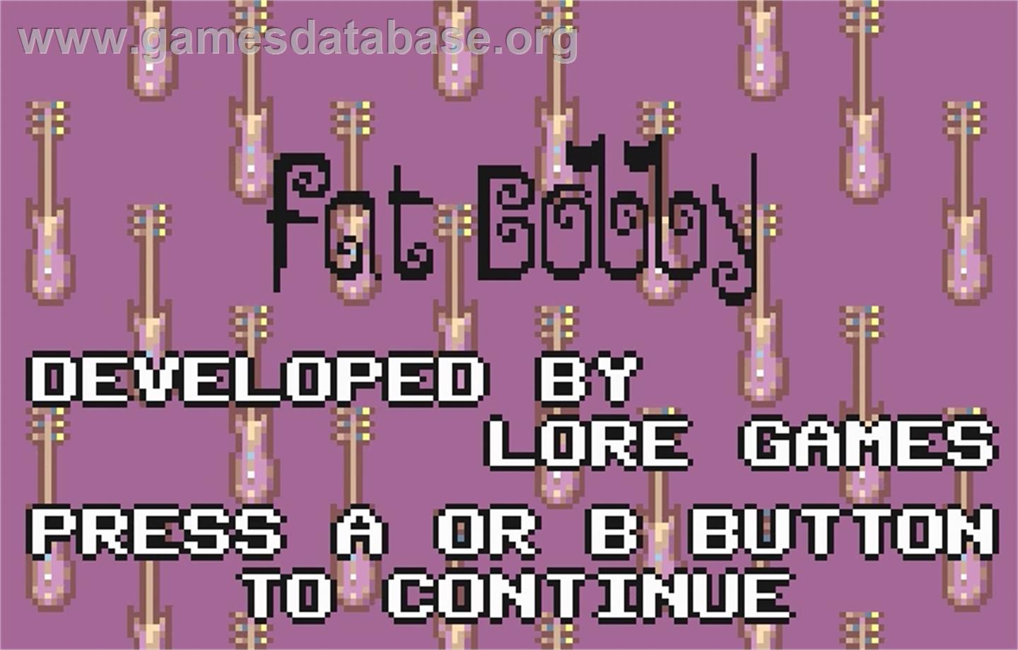 Fat Bobby - Atari Lynx - Artwork - Title Screen