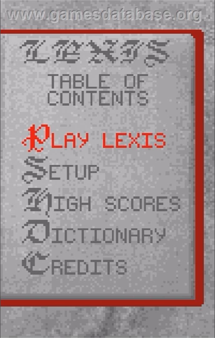 Lexis - Atari Lynx - Artwork - Title Screen