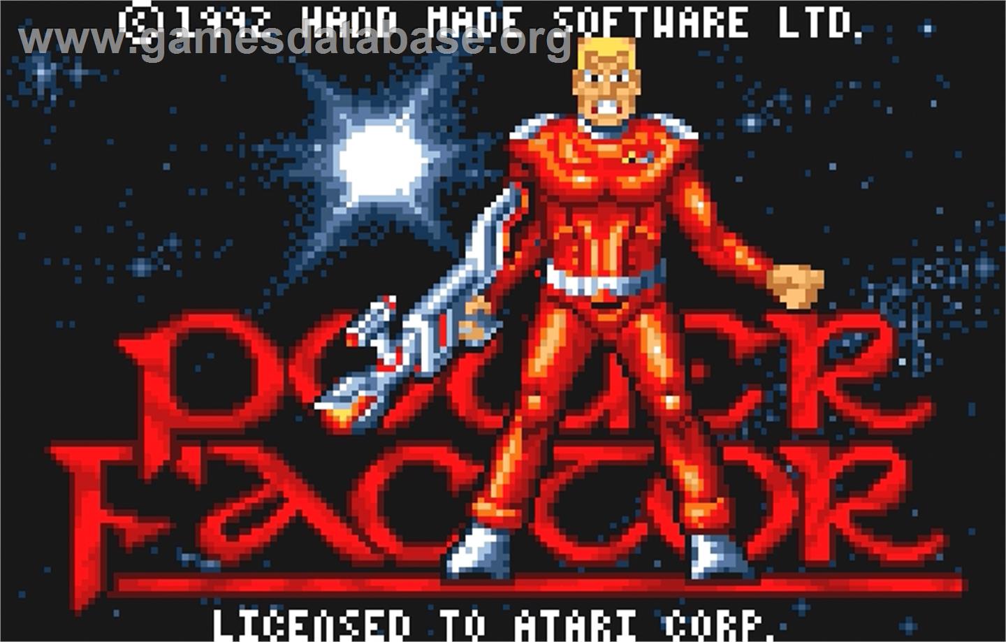 Power Factor - Atari Lynx - Artwork - Title Screen