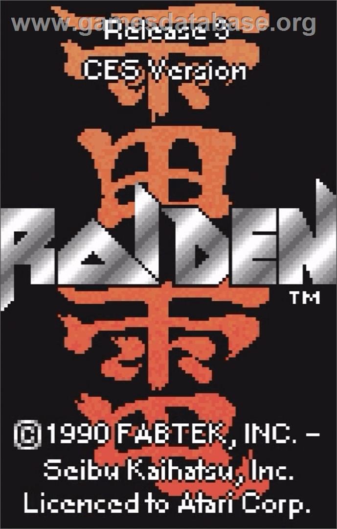 Raiden - Atari Lynx - Artwork - Title Screen