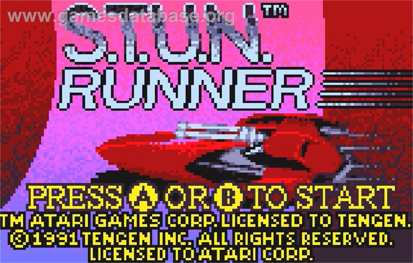 S.T.U.N. Runner - Atari Lynx - Artwork - Title Screen