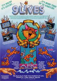 Advert for 9 Lives on the Commodore Amiga.