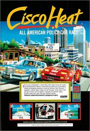 Advert for Cisco Heat: All American Police Car Race on the Commodore Amiga.