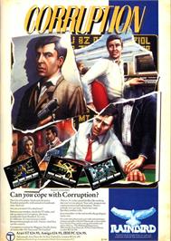 Advert for Corruption on the Commodore 64.