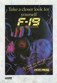 Advert for F-19 Stealth Fighter on the Atari ST.