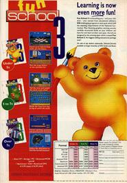 Advert for Fun School 3: for 5 to 7 Year Olds on the Commodore Amiga.