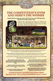 Advert for International Soccer Challenge on the Microsoft DOS.