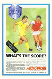 Advert for Microprose Pro Soccer on the Microsoft DOS.