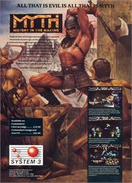 Advert for Myth on the Commodore Amiga.