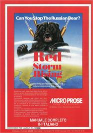 Advert for Red Storm Rising on the Microsoft DOS.
