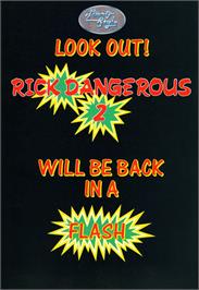Advert for Rick Dangerous 2 on the Commodore Amiga.