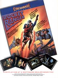 Advert for Rocket Ranger on the Microsoft DOS.