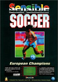 Advert for Sensible Soccer: European Champions on the Commodore Amiga.