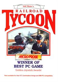 Advert for Sid Meier's Railroad Tycoon on the Microsoft DOS.