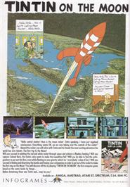 Advert for Tintin on the Moon on the Microsoft DOS.