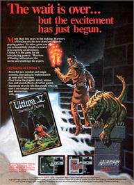 Advert for Ultima V: Warriors of Destiny on the Nintendo NES.