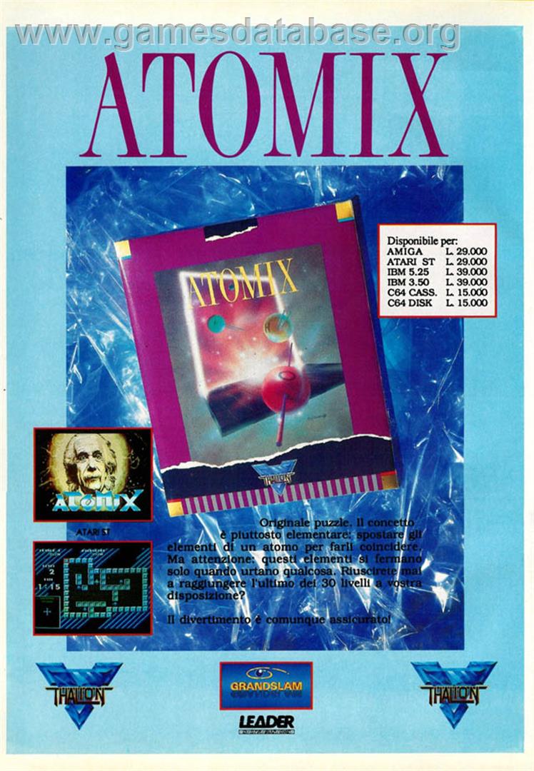 Atomix - Commodore Amiga - Artwork - Advert