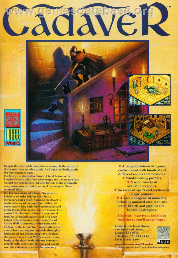 Cadaver: The Payoff - Commodore Amiga - Artwork - Advert