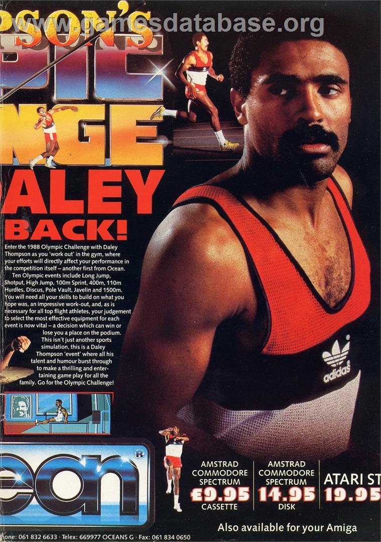 Daley Thompson's Olympic Challenge - Atari ST - Artwork - Advert