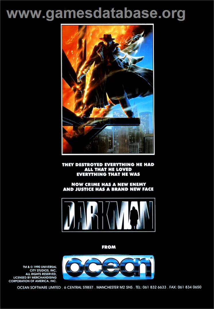 Darkman - Commodore Amiga - Artwork - Advert