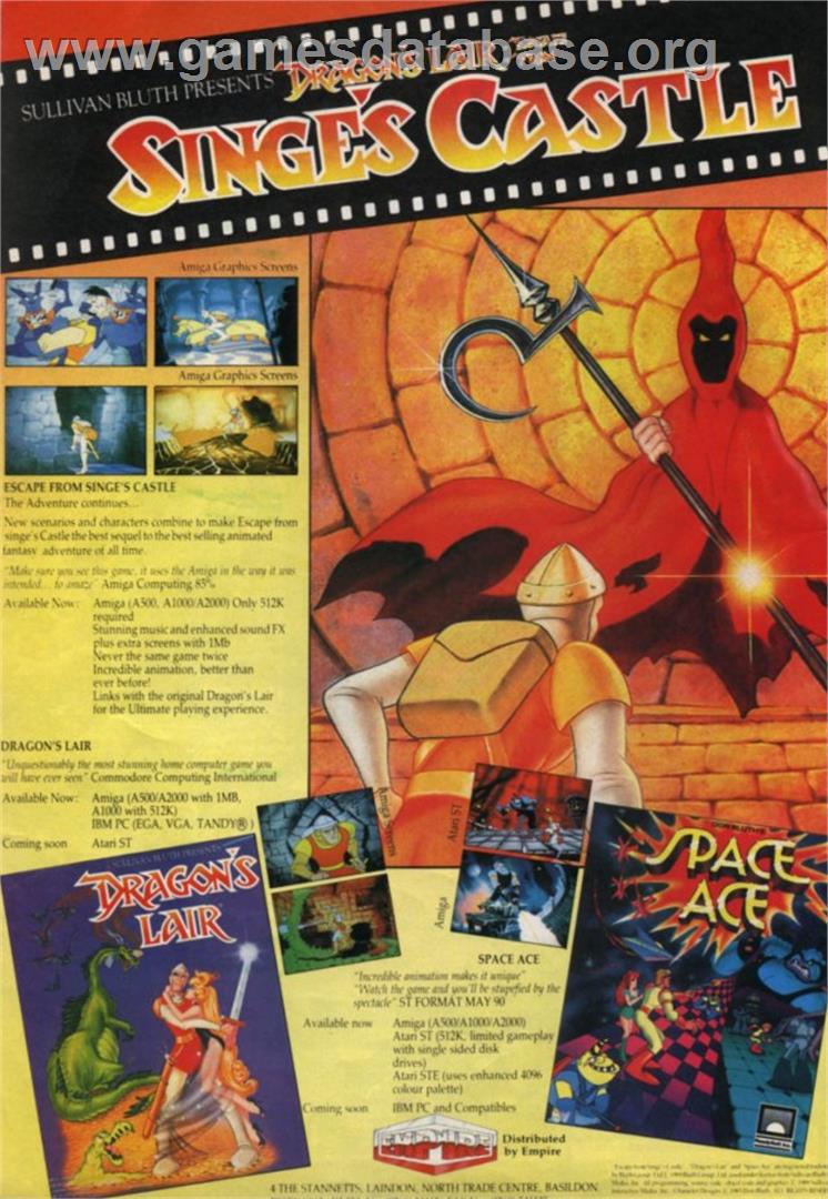 Dragon's Lair 2: Escape from Singe's Castle - Commodore Amiga - Artwork - Advert