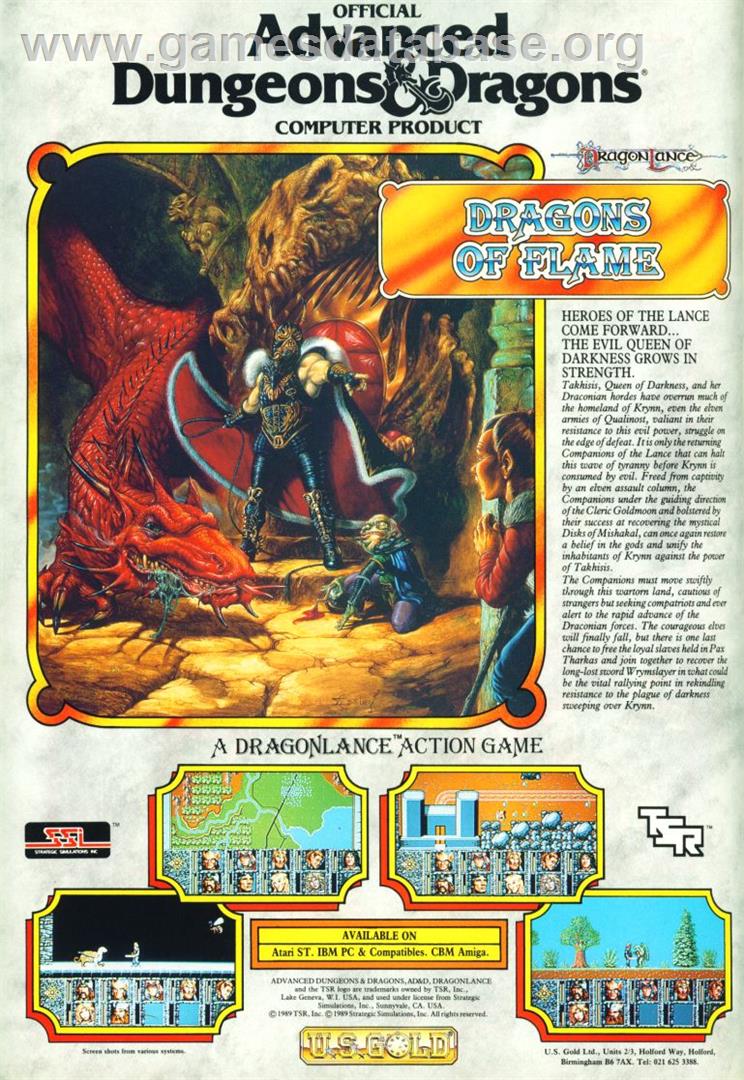 Dragons of Flame - Atari ST - Artwork - Advert