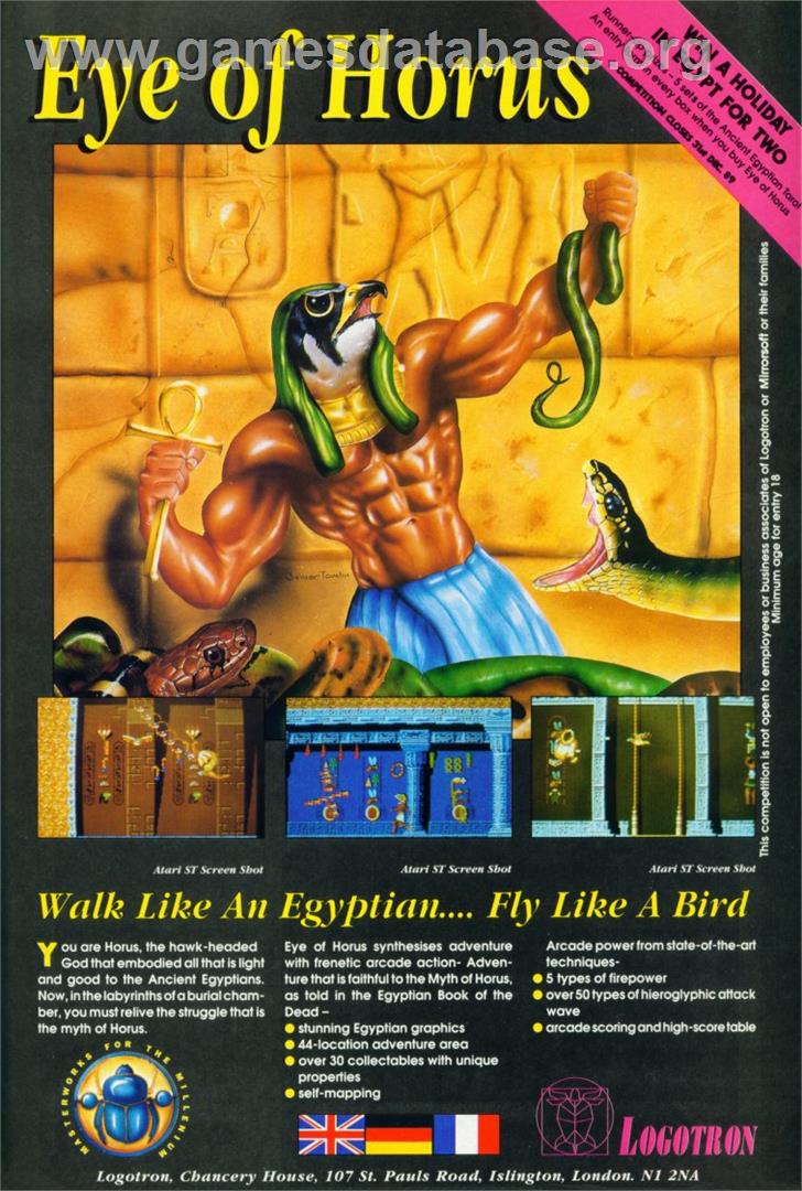 Eye of Horus - Commodore Amiga - Artwork - Advert