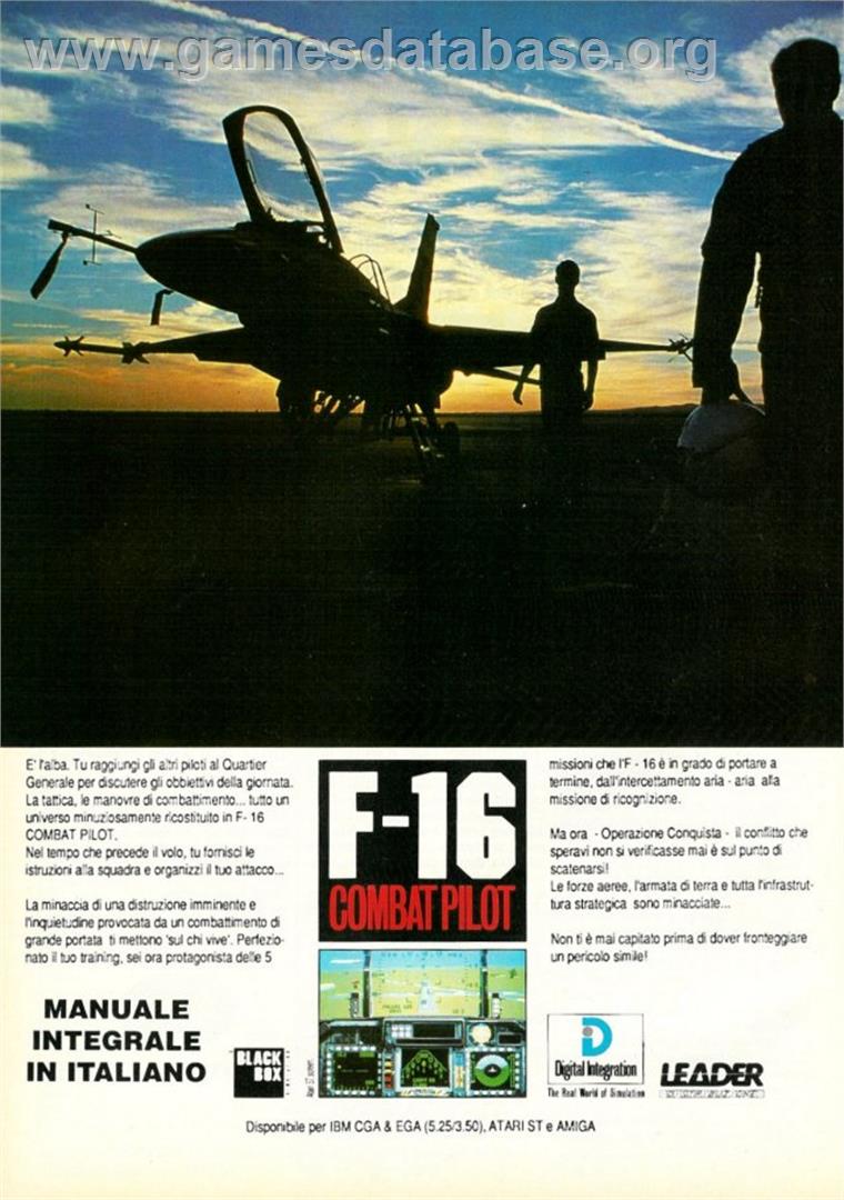 F-16 Combat Pilot - Atari ST - Artwork - Advert
