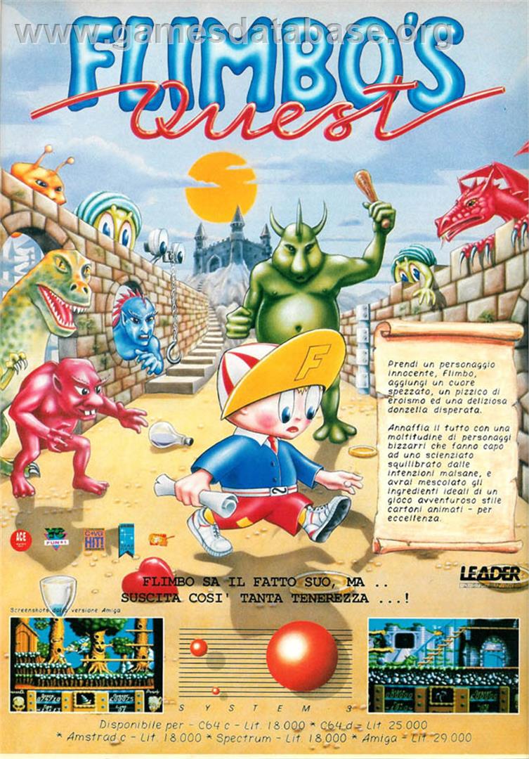 Flimbo's Quest - Commodore Amiga - Artwork - Advert