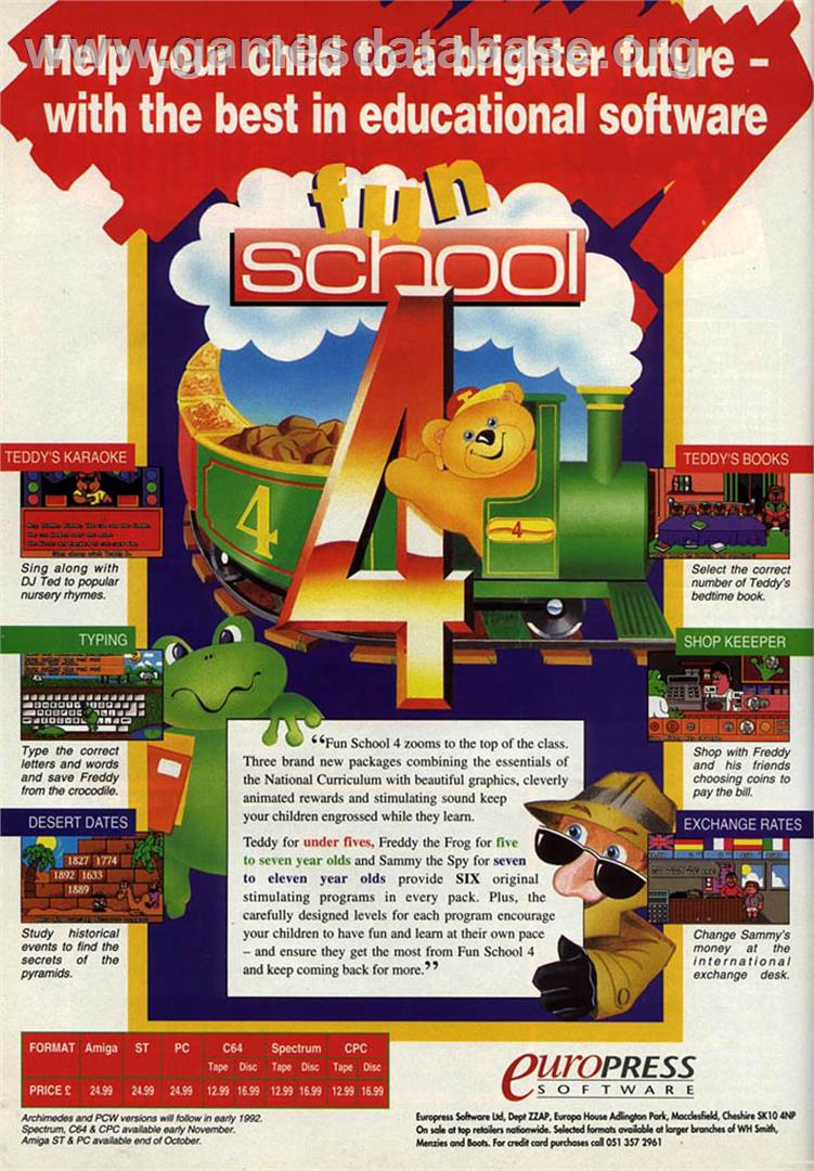 Fun School 4: for 5 to 7 Year Olds - Atari ST - Artwork - Advert