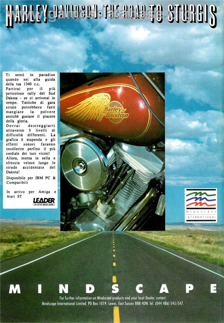 Harley-Davidson: The Road to Sturgis - Commodore Amiga - Artwork - Advert