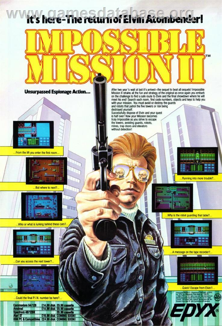 Impossible Mission 2 - Commodore Amiga - Artwork - Advert