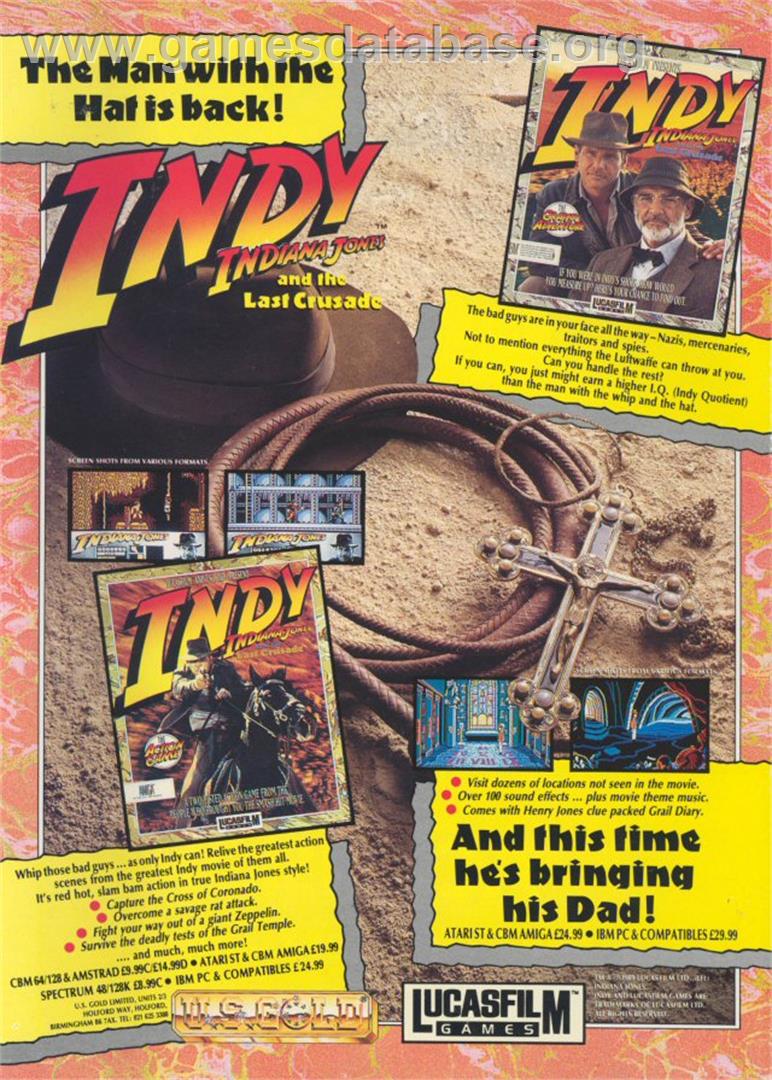 Indiana Jones and the Last Crusade: The Action Game - Atari ST - Artwork - Advert