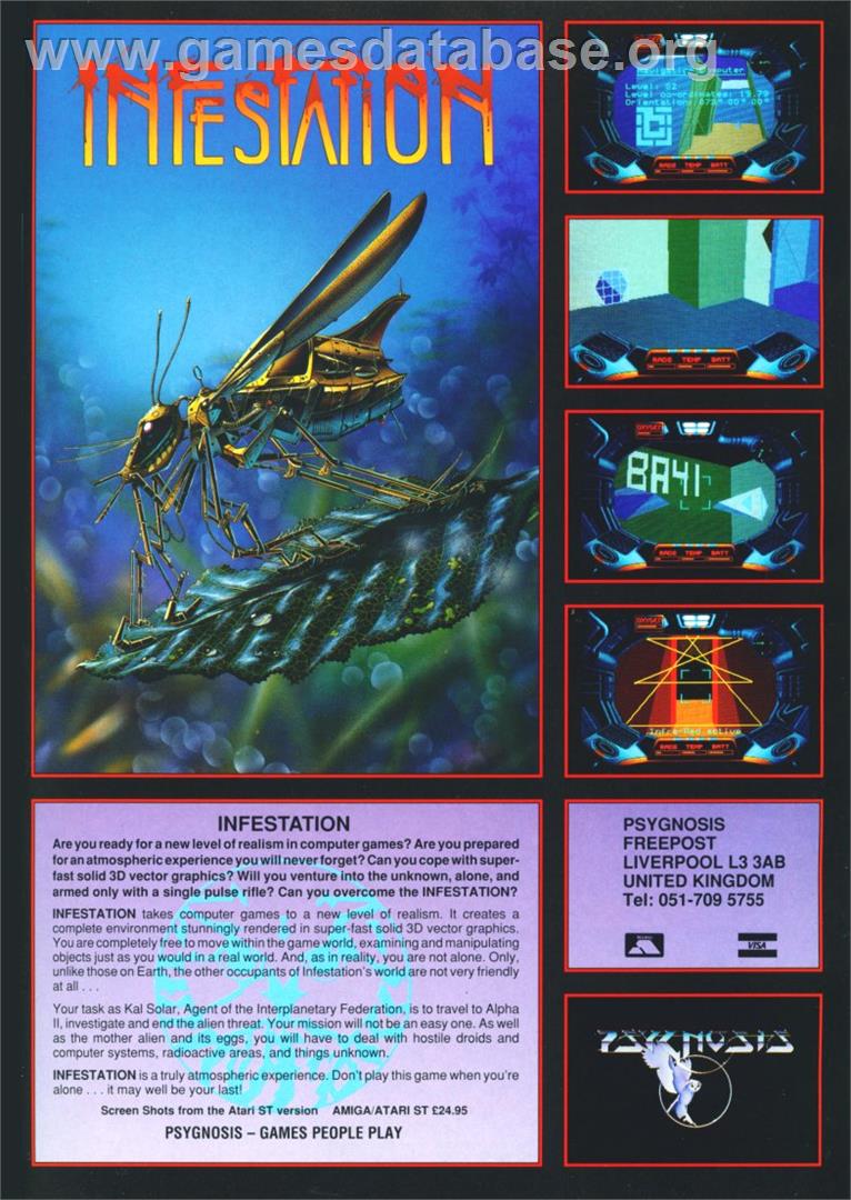 Infestation - Commodore Amiga - Artwork - Advert