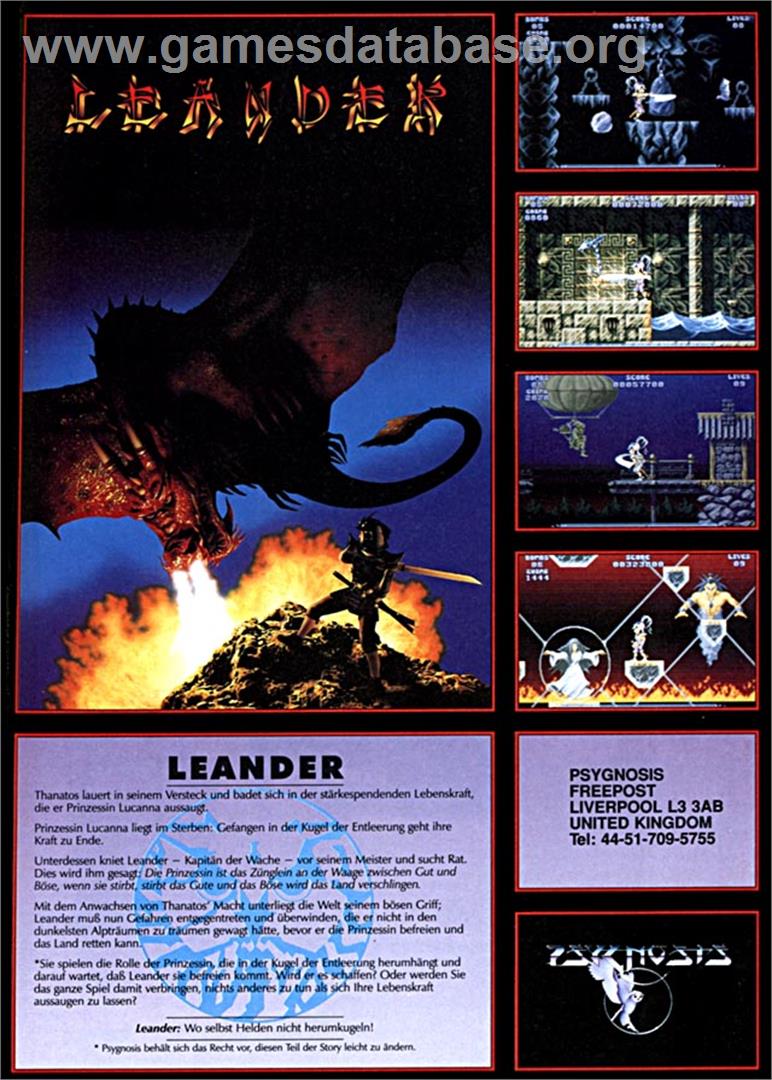 Leander - Sega Genesis - Artwork - Advert
