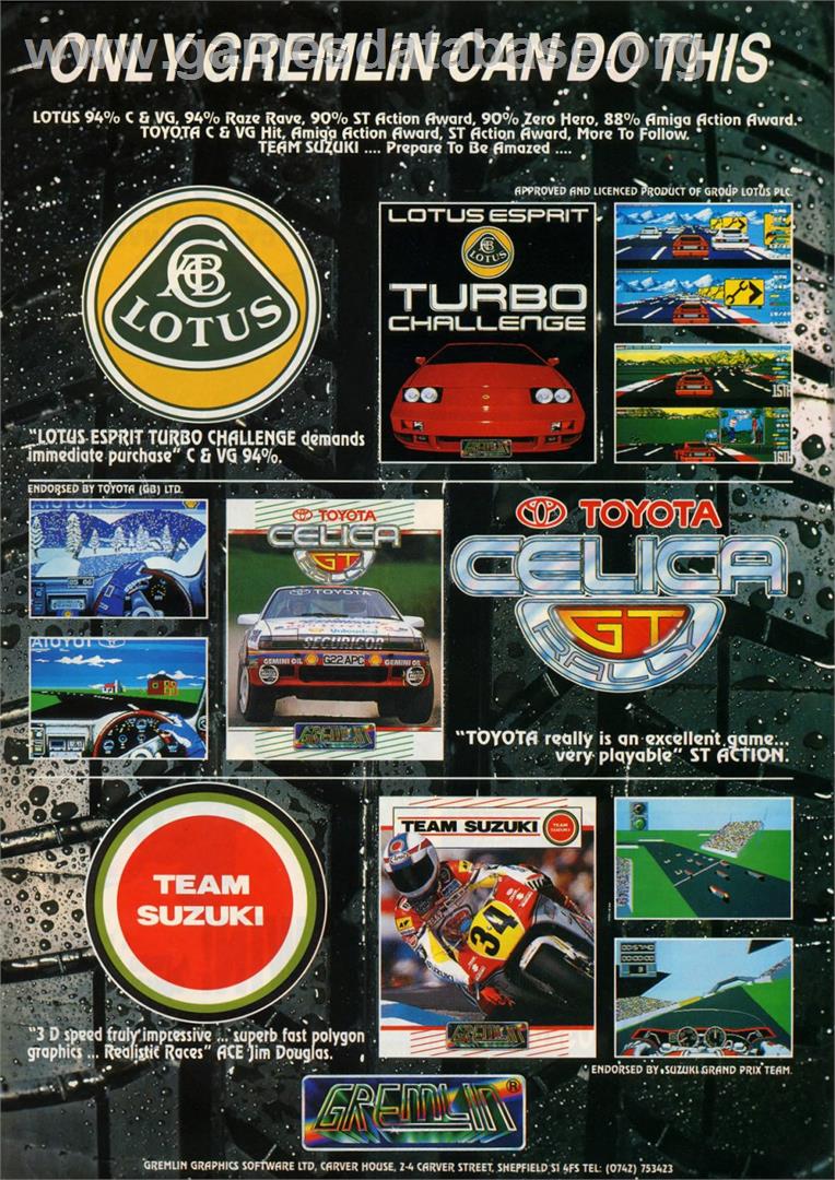 Lotus Esprit Turbo Challenge - Commodore Amiga - Artwork - Advert