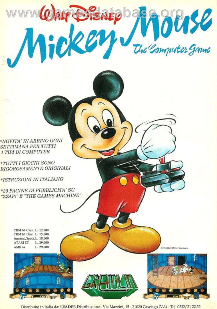 Mickey Mouse: The Computer Game - Atari ST - Artwork - Advert