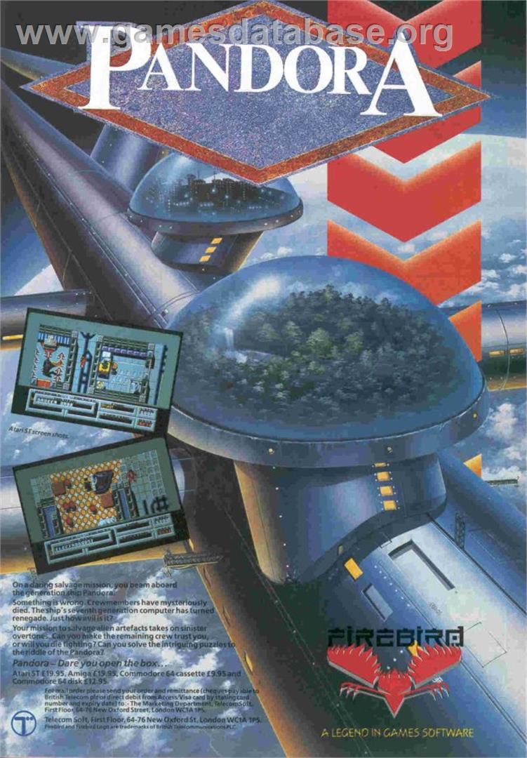 Pandora - Atari ST - Artwork - Advert